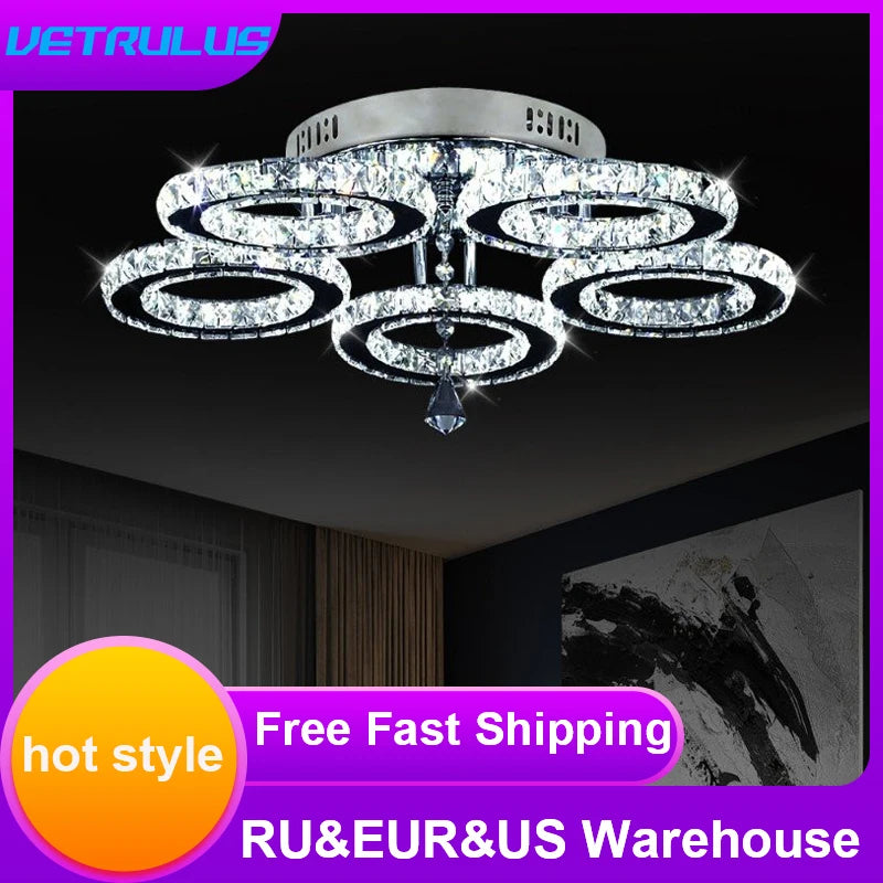 Smart K9 Crystal Ring Ceiling Light