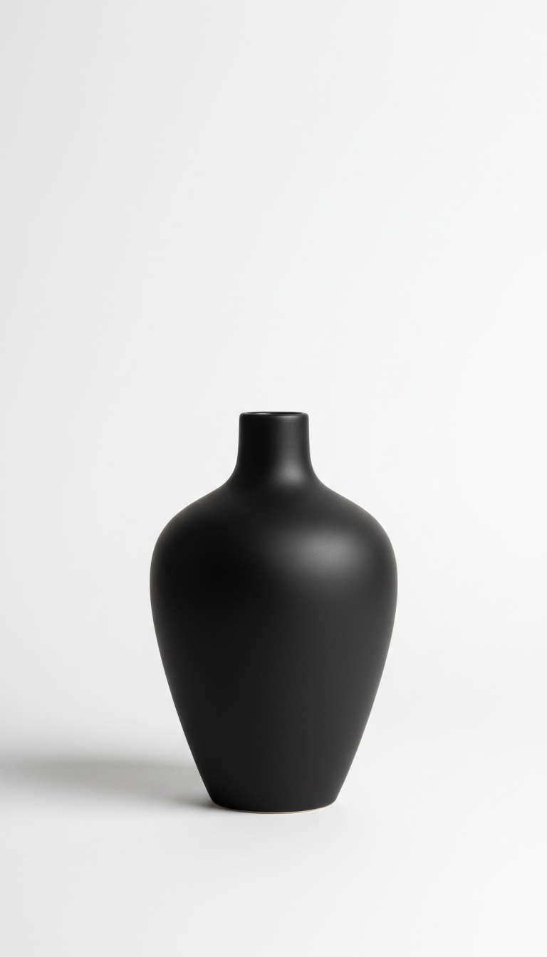 Sculptural Ceramic Vase – Black