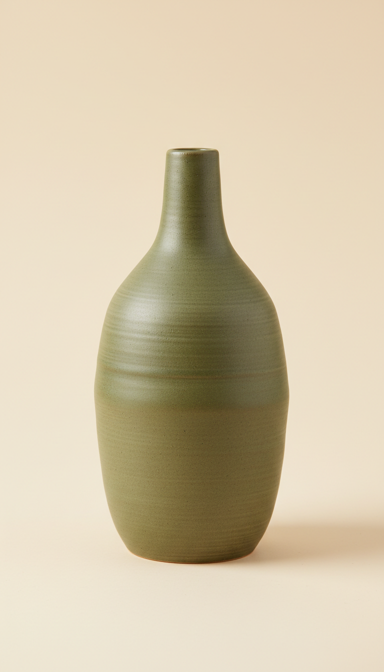 Sculptural Ceramic Vase – Olive