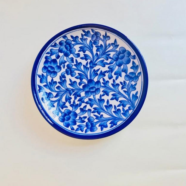 Handmade Blue Pottery  Wall Hanging Plates  ( Set of 5pc )