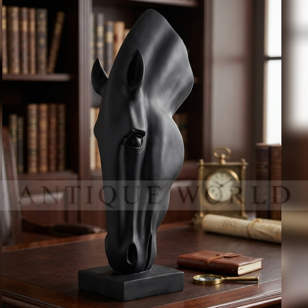 Midnight Stallion Horse Head Sculpture