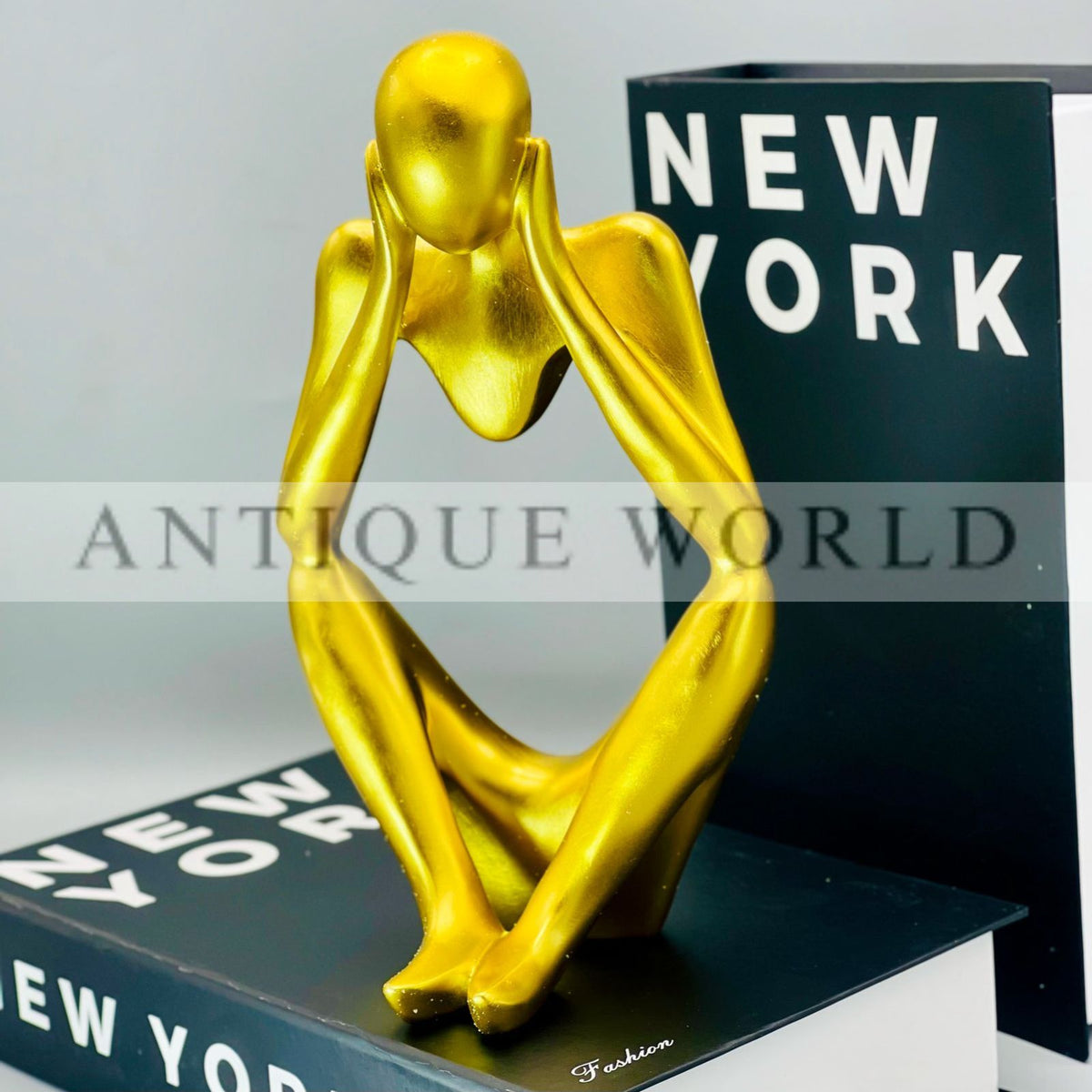 Gold Thinker Abstract Sculpture