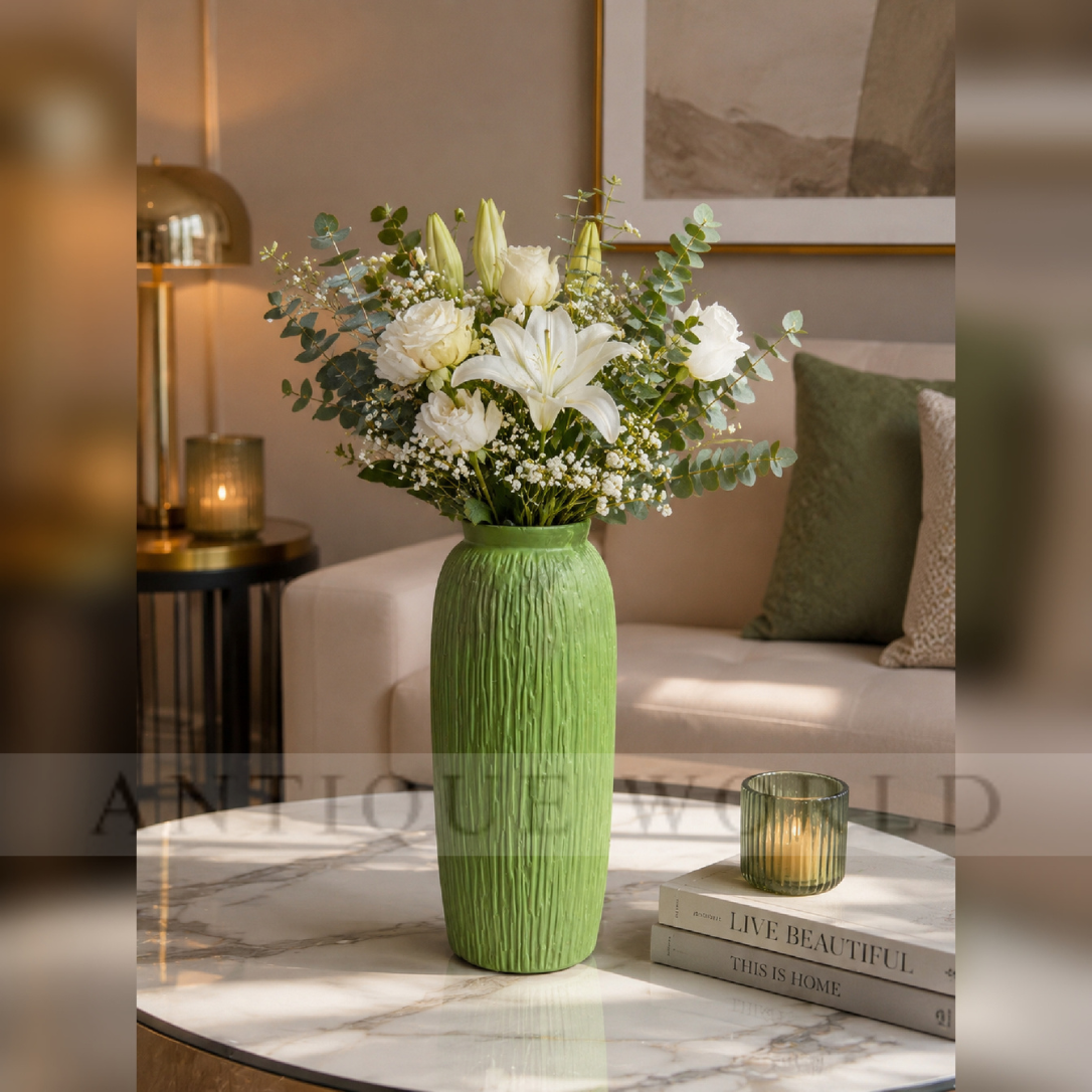 Brindled Clay Tall Urn Vase