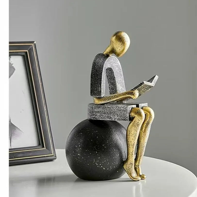 Modern Decorative Abstract Reading Figure Bookend  ( 2pc )