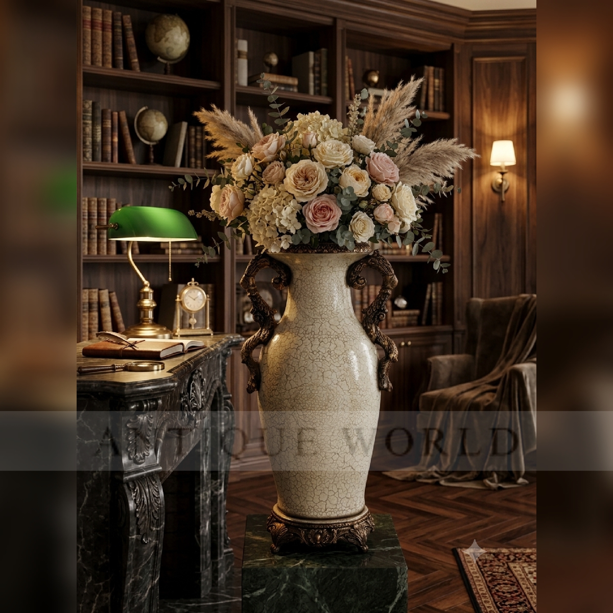 Regal Bloom Antique Floor Vase