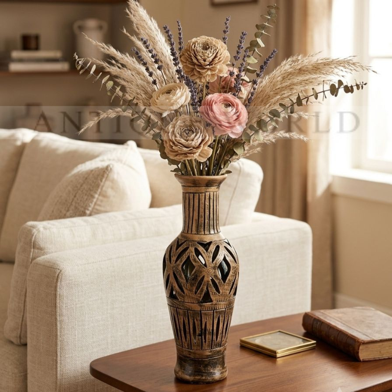 Heritage Lattice Floral Vase