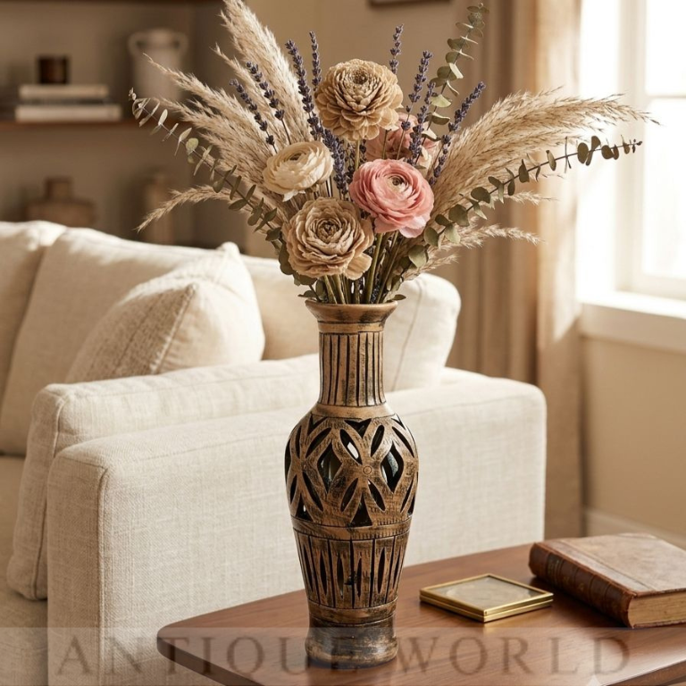 Heritage Lattice Floral Vase