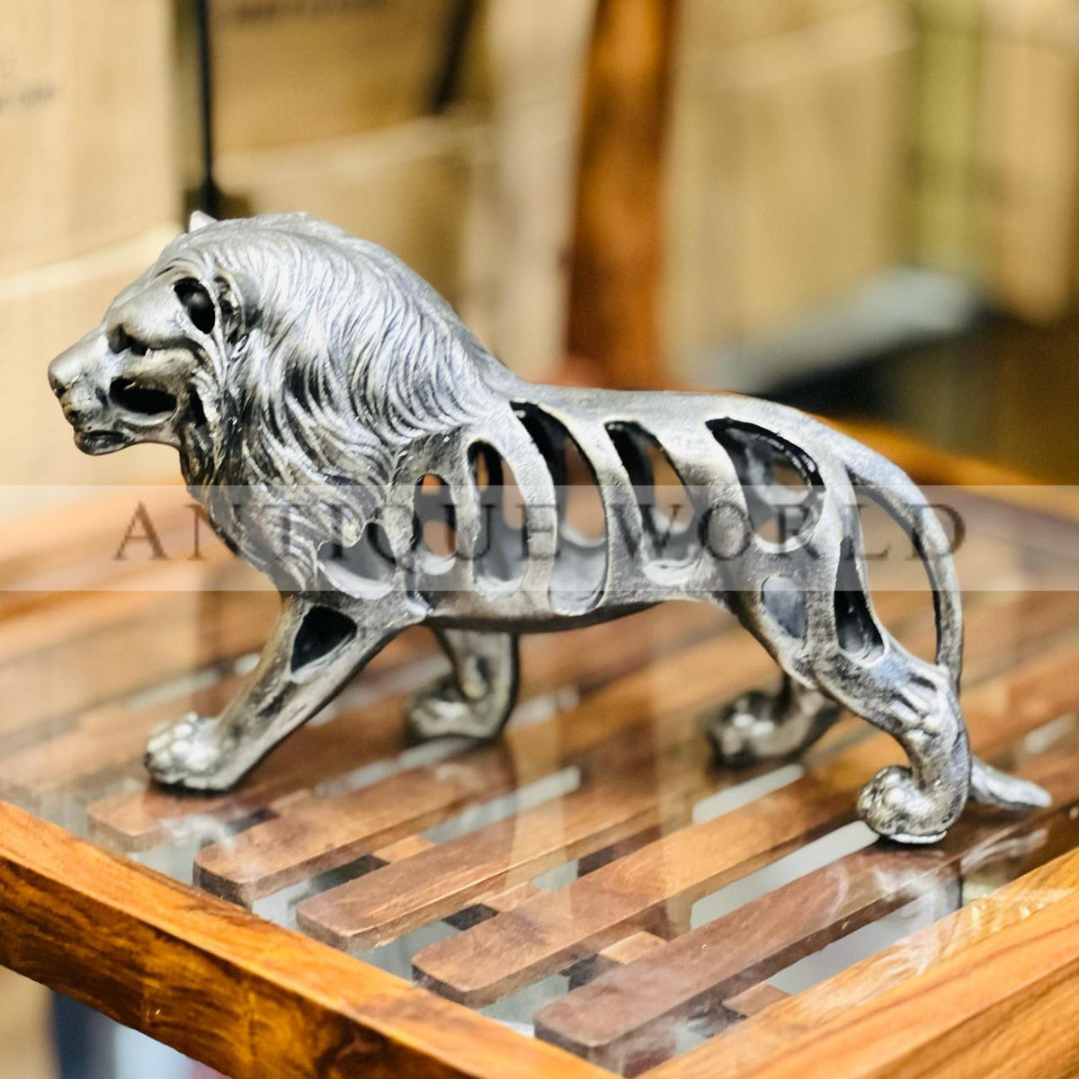 Metal Lion Statue