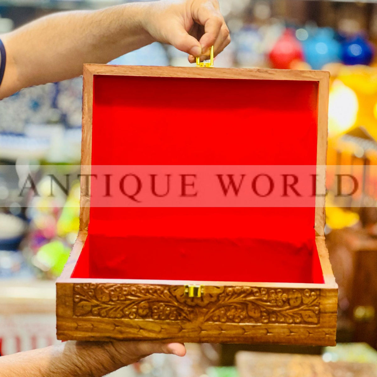 Vintage Hand Carved Wooden Box
