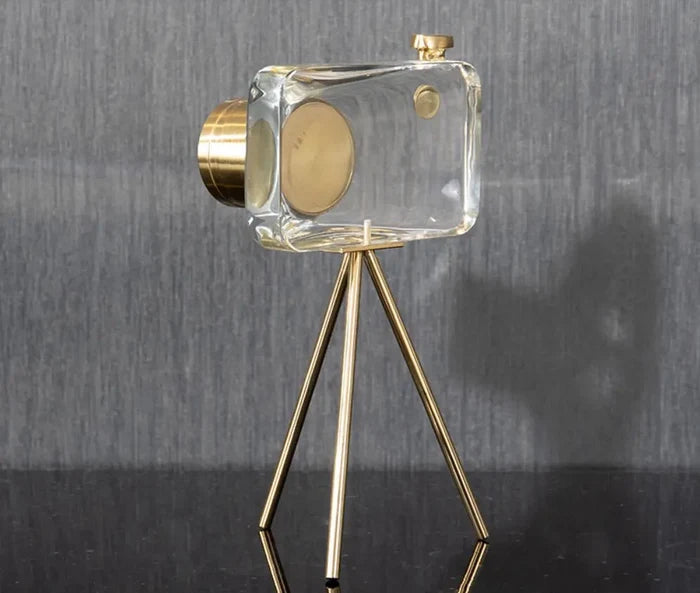 Modern Luxury Crystal Camera Sculpture