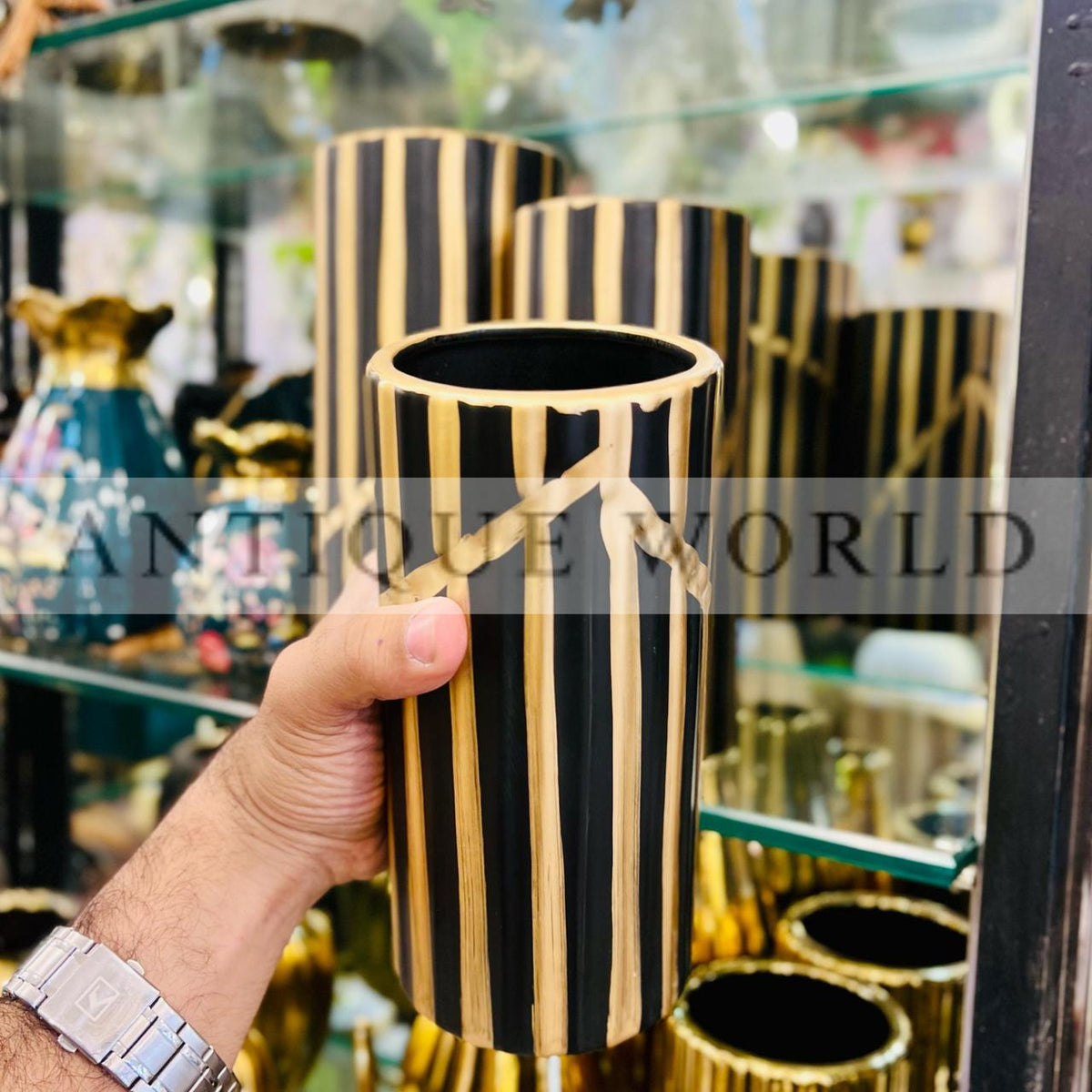 Golden Stripes Vase ( Set of 3 )