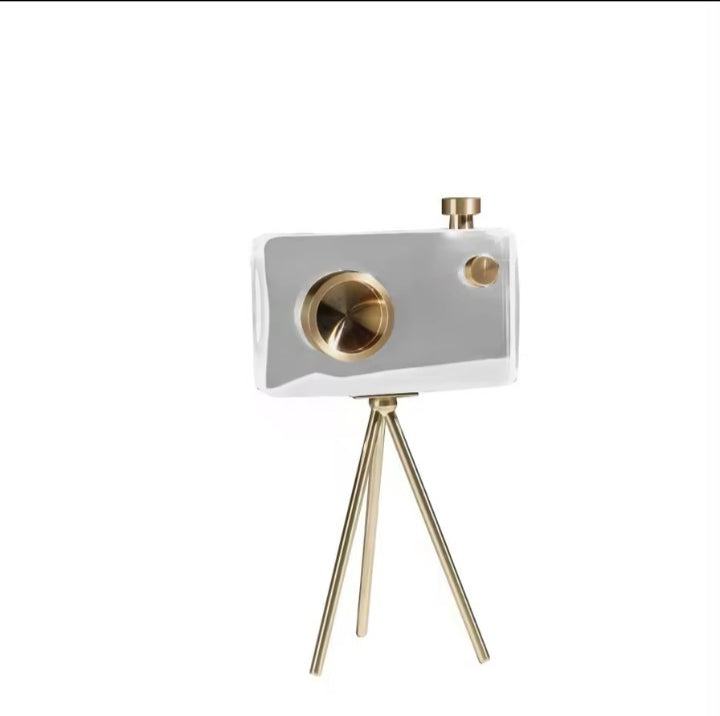 Modern Luxury Crystal Camera Sculpture