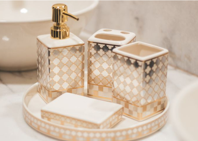 Ceramic Tray Bathroom Set