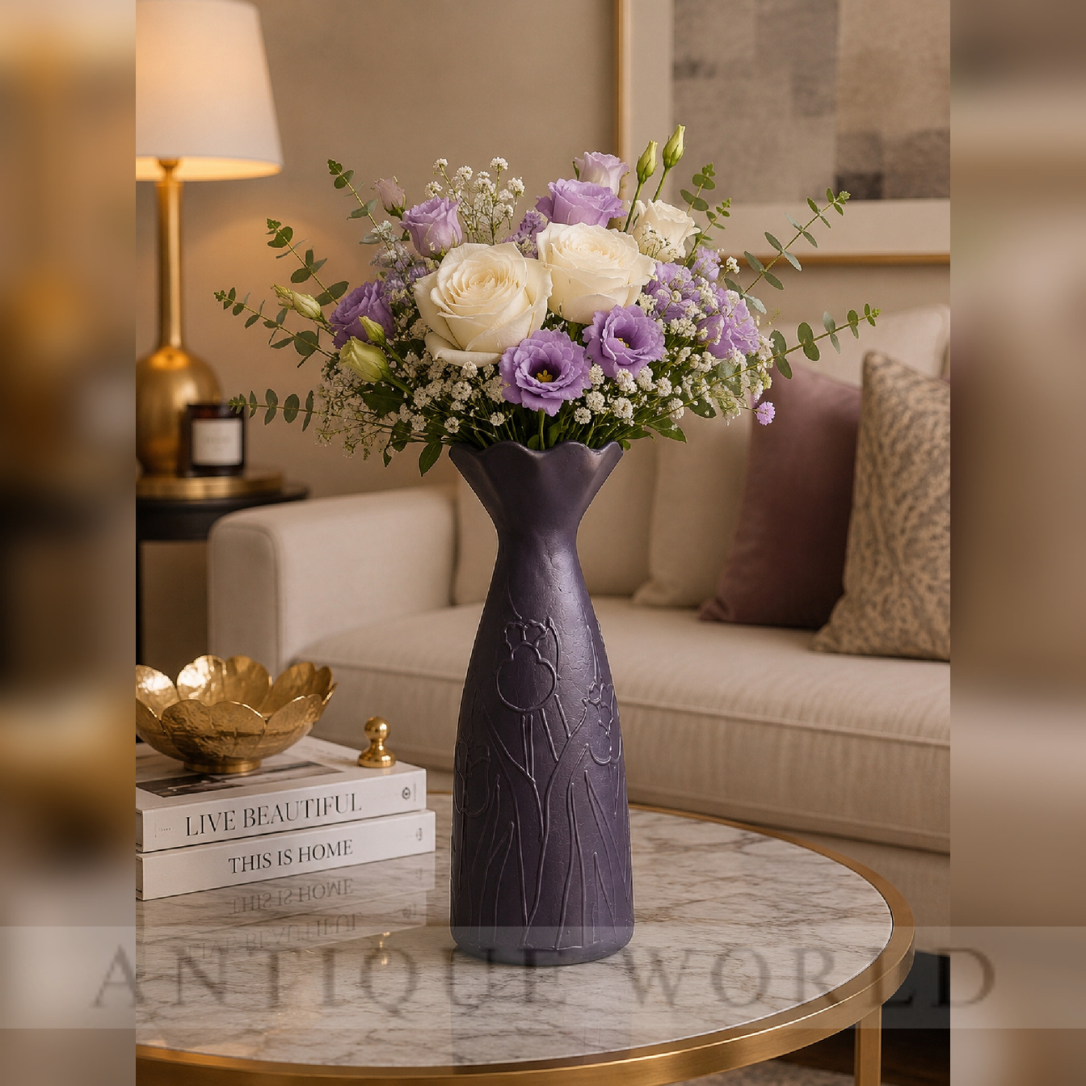 Vintage-Style Crackle Glaze Vase