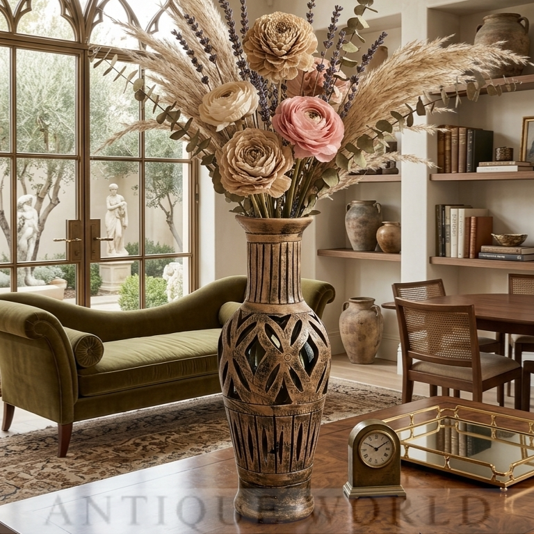 Heritage Lattice Floral Vase