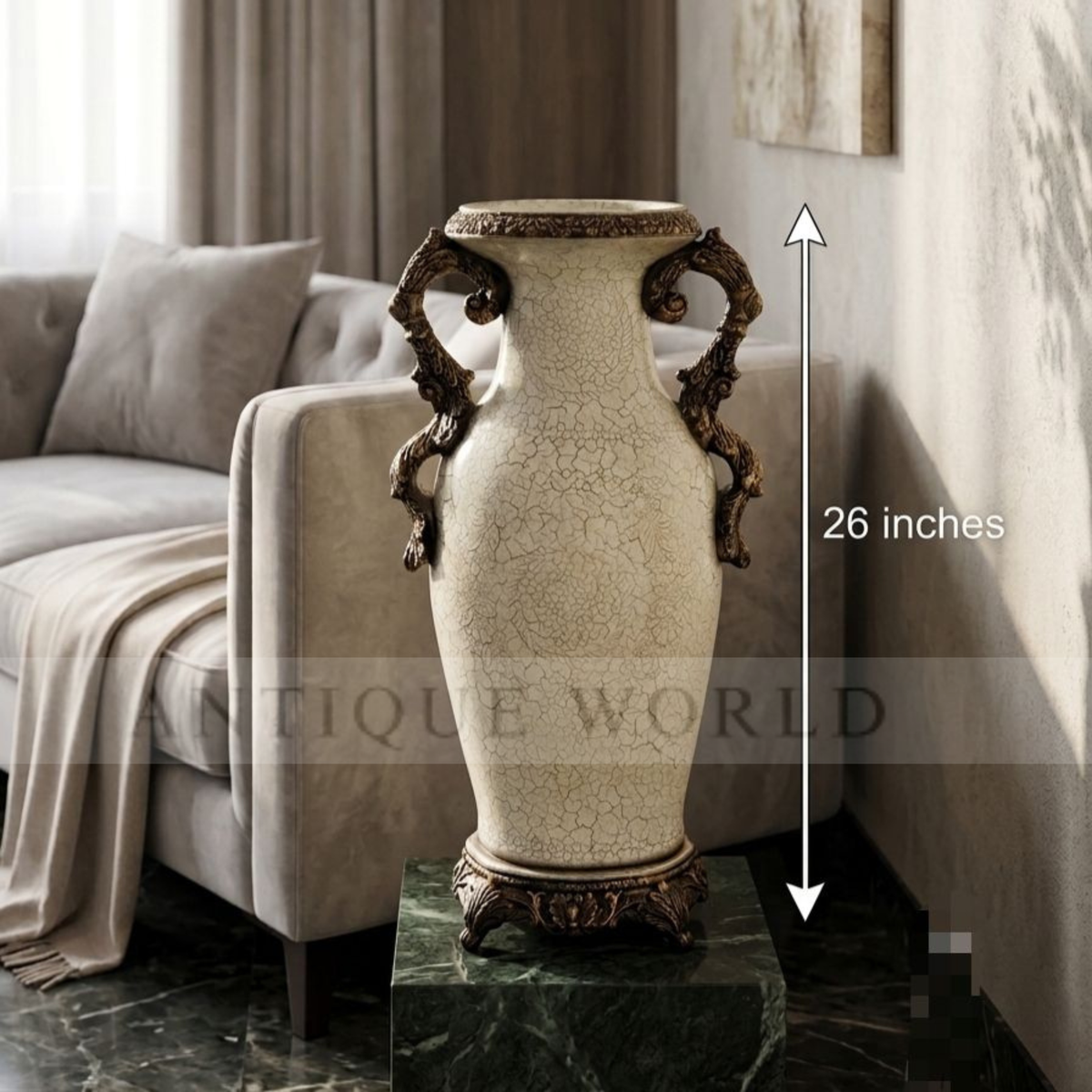Regal Bloom Antique Floor Vase