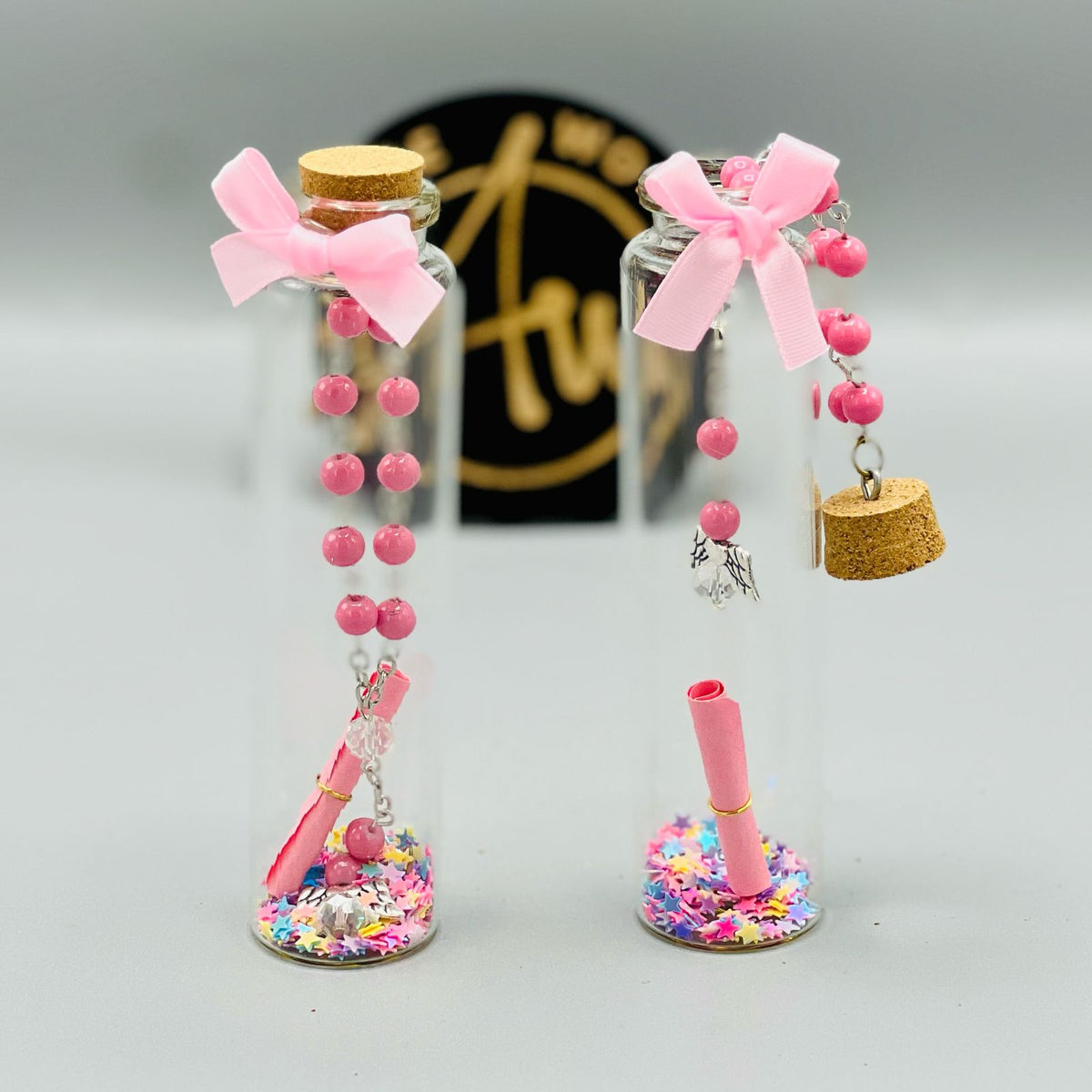 Charming Beaded Mini Msg Bottle ( Set of 5)