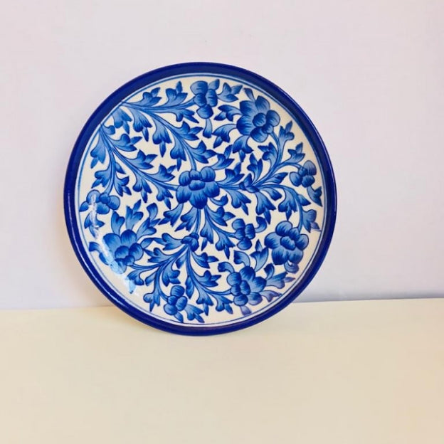 Handmade Blue Pottery  Wall Hanging Plates  ( Set of 5pc )