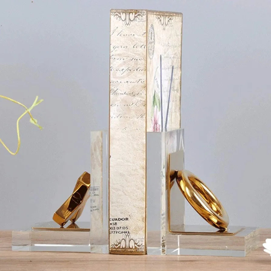 Stainless Steél Crystal BookEnds