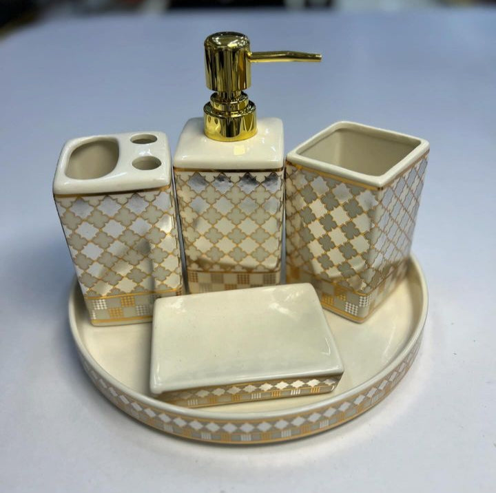 Ceramic Tray Bathroom Set