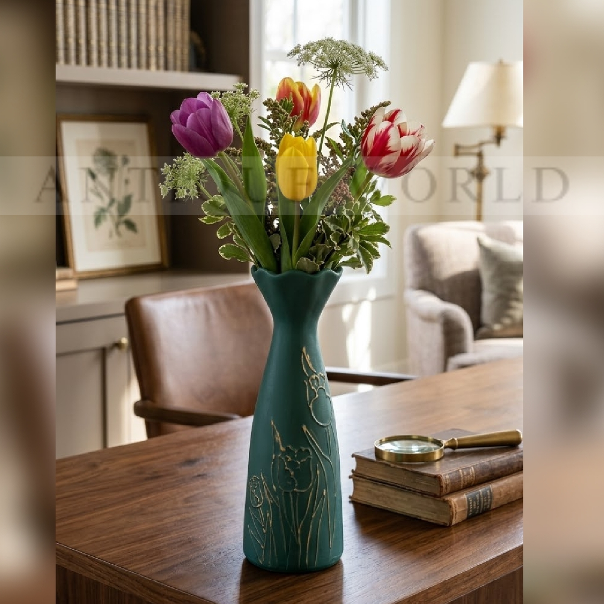 Vintage-Style Crackle Glaze Vase