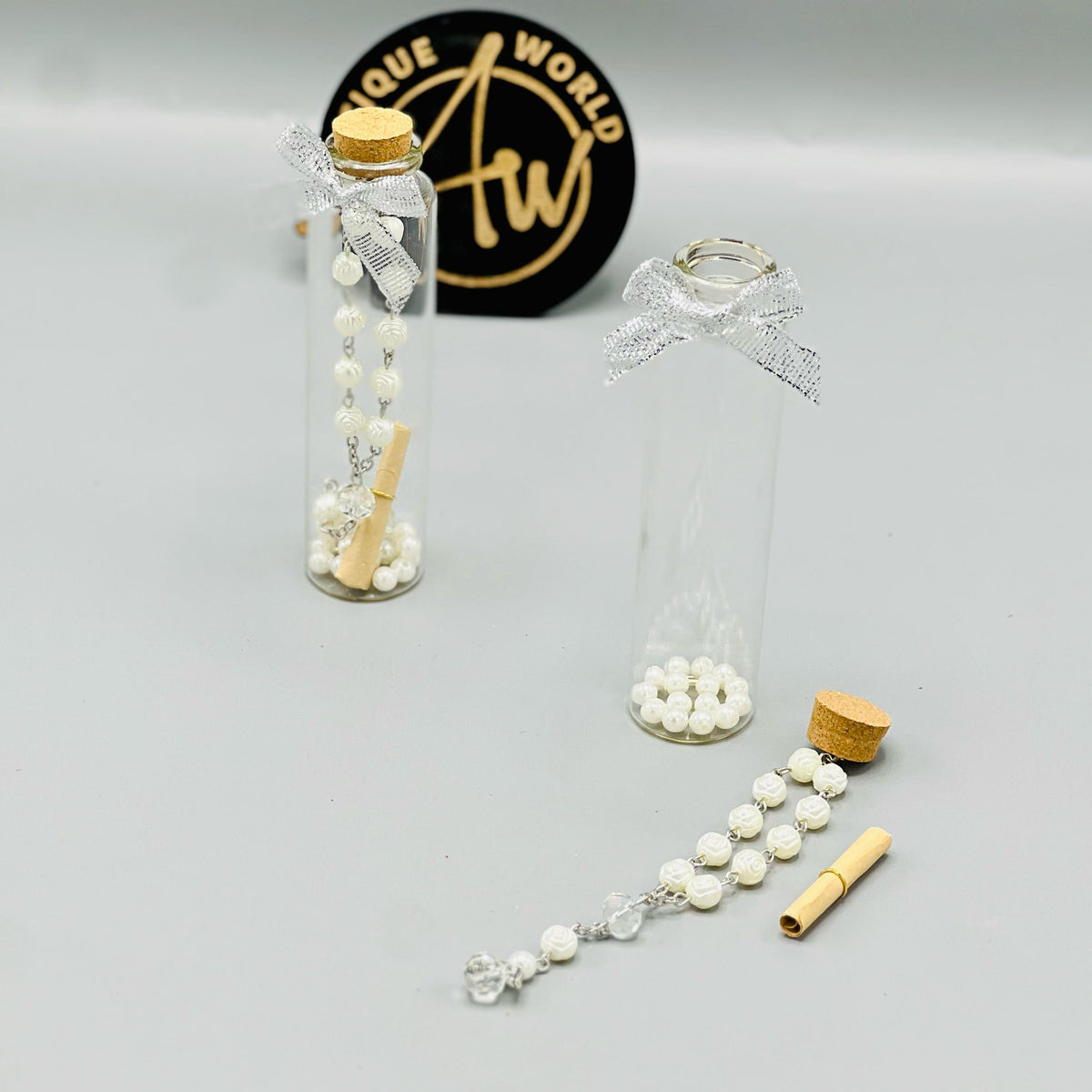 Charming Beaded Mini Msg Bottle ( Set of 5)