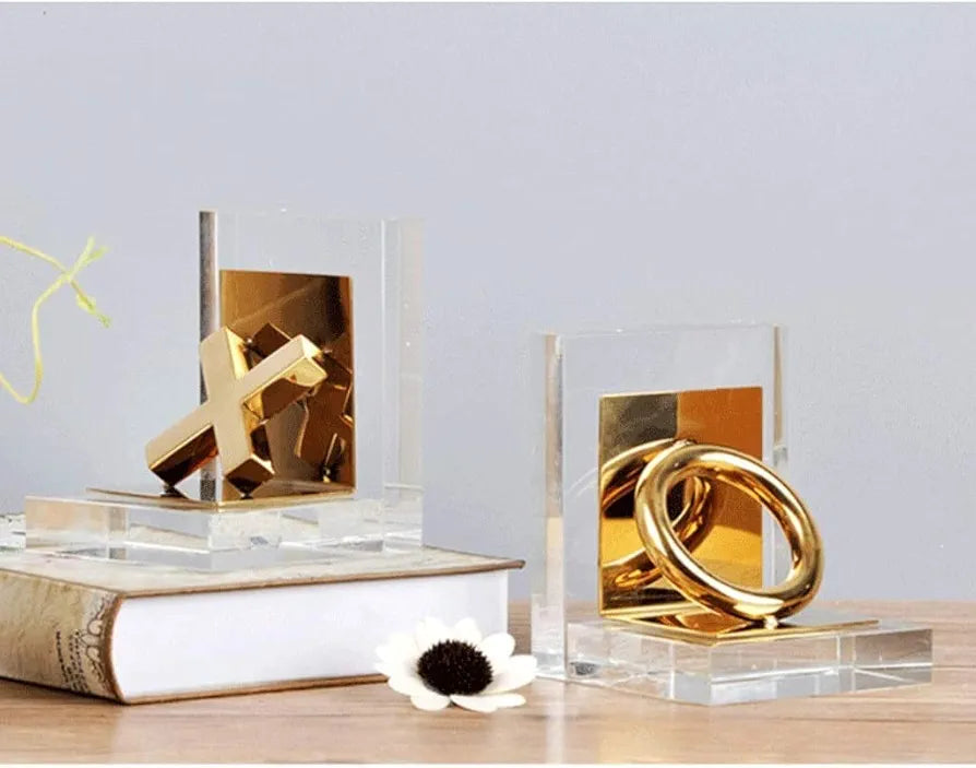 Stainless Steél Crystal BookEnds