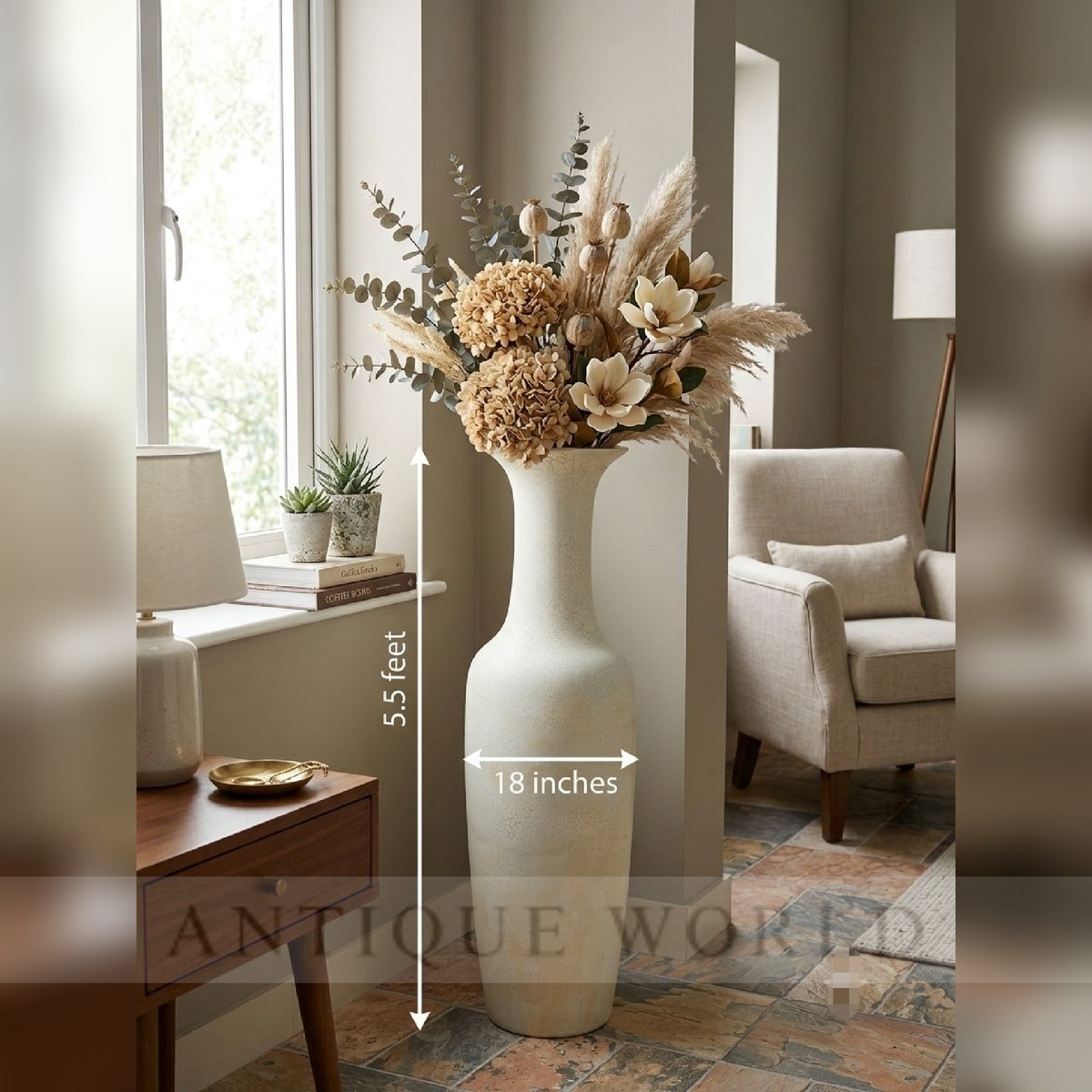 Ivory Heritage Floral Urn Vase