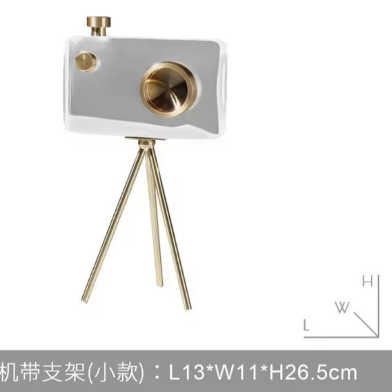 Modern Luxury Crystal Camera Sculpture