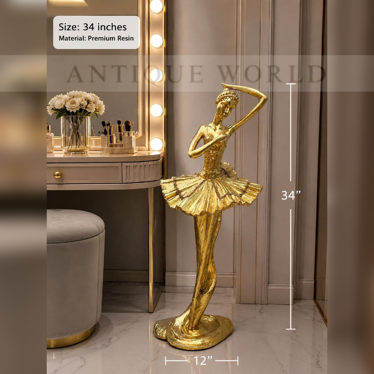 Grandeur Gilded Dancer Sculpture
