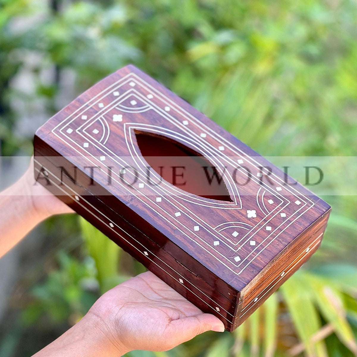Sheesham Wood Inlay Tissue Box