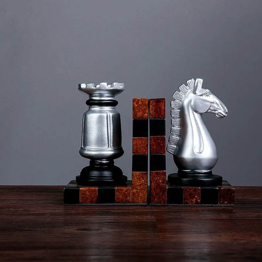 Creative Unique Chess Sculpture & Bookend