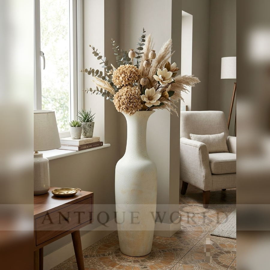 Ivory Heritage Floral Urn Vase