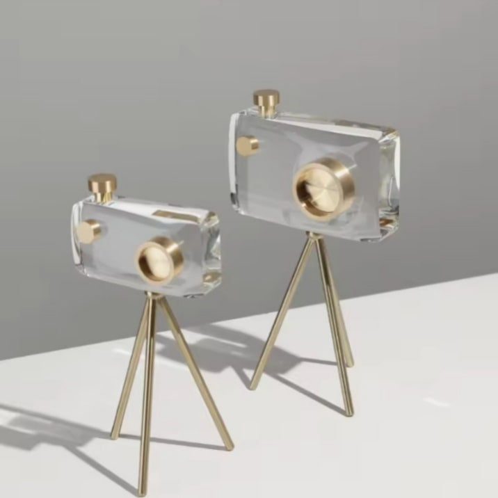 Modern Luxury Crystal Camera Sculpture