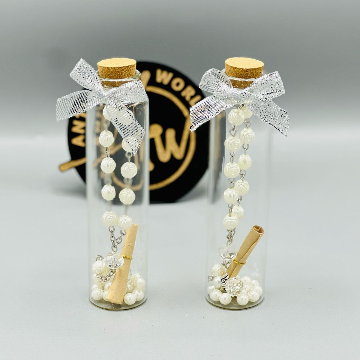 Charming Beaded Mini Msg Bottle ( Set of 5)