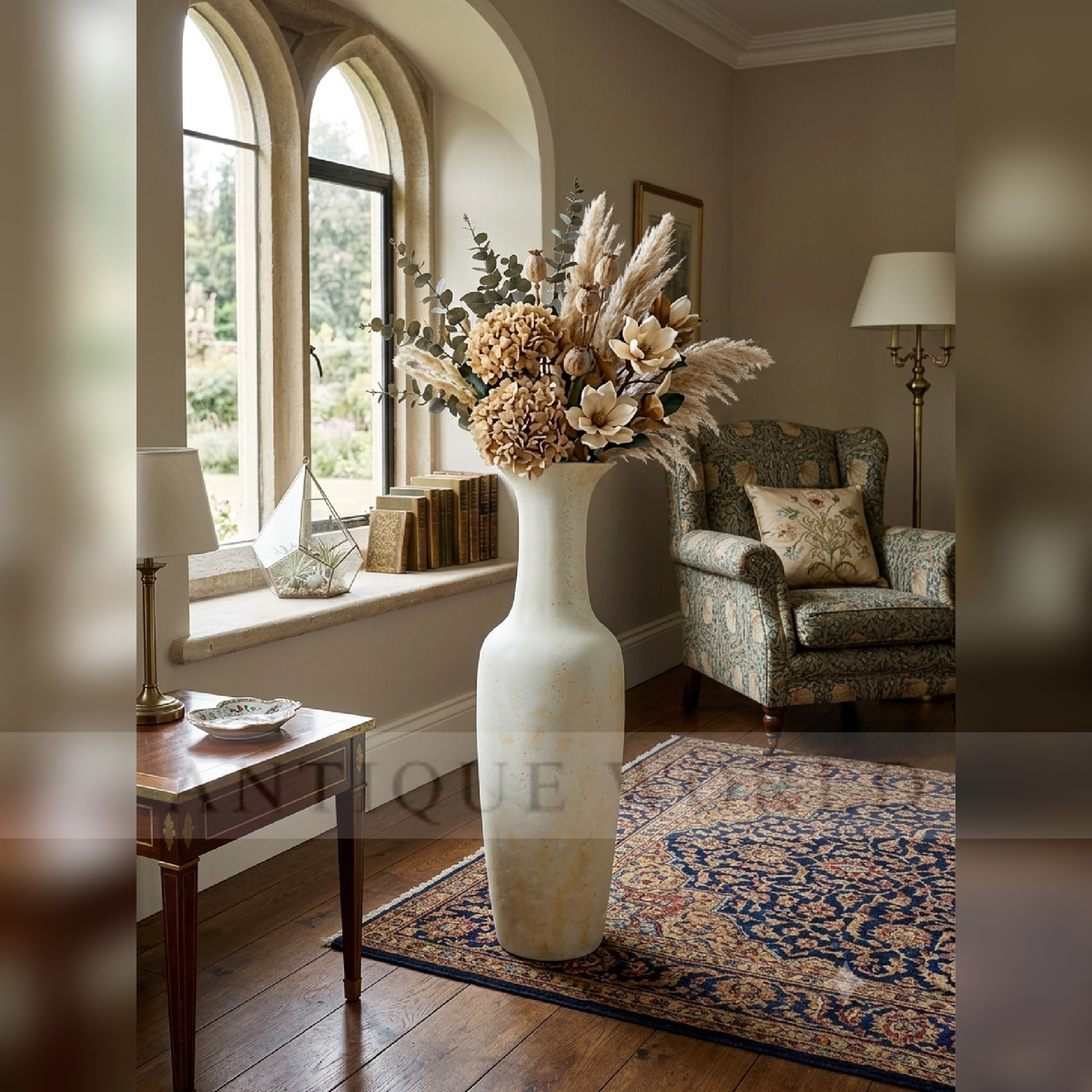 Ivory Heritage Floral Urn Vase