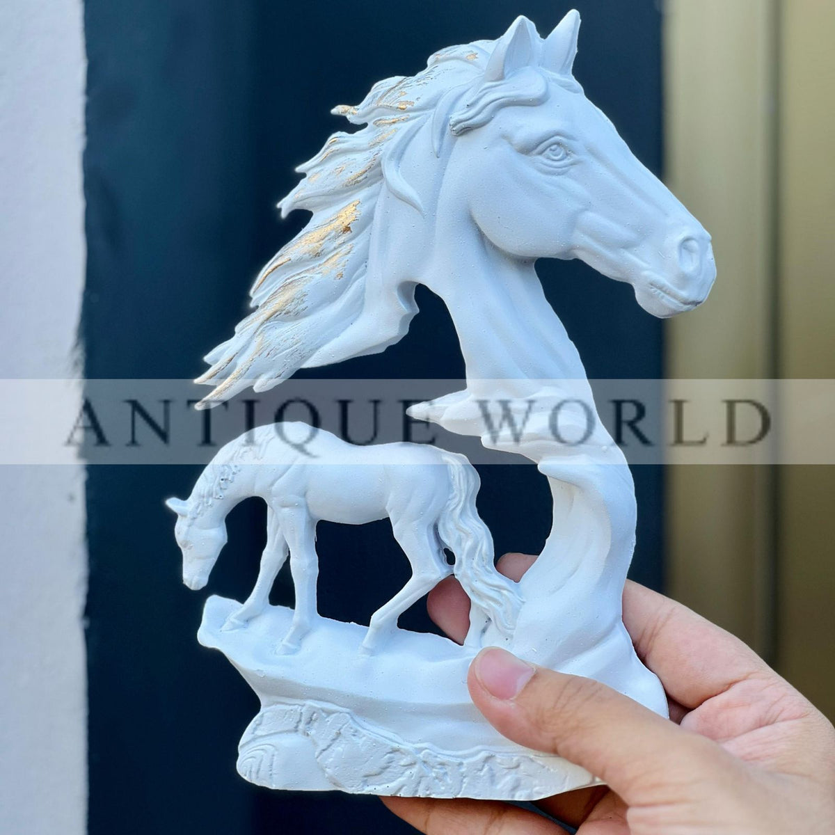 Golden Horse Sculpture Wall Decor
